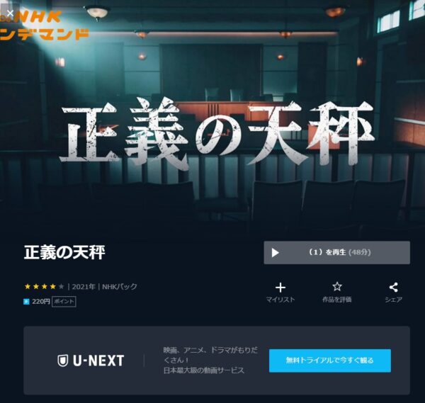 ドラマ 正義の天秤 無料動画配信